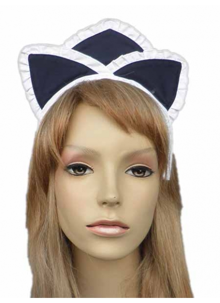 Black And White Cotton Polyester Maidservant Headwear