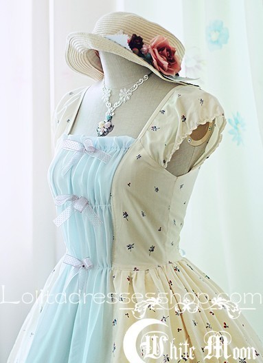 Sweet White And Blue Sky Knee-length Bowknot Lolita Dress