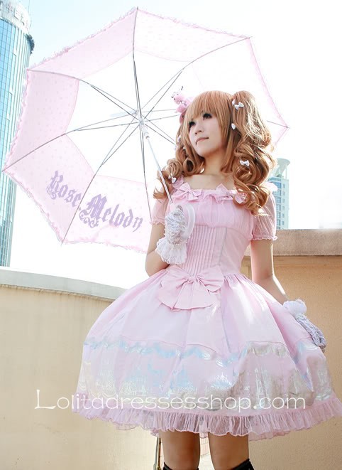 Rose Melody Sweet Square-collar Short Sleeve Lolita Dress