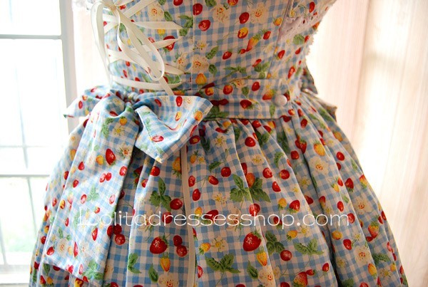 Sweet Cherry Cotton Short Sleeve Knee-length Lolita Dress
