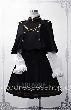 Yolanda Uniform Style Velvet Lolita Outfit with Cape