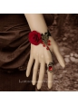 Gorgeous Red Flower With Ring Lolita Bracelet