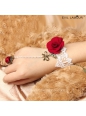 Sweet Red And White With Flower Ring Lolita Bracelet