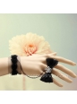 Black Flowers and Bowknot Lace Lolita Bracelet