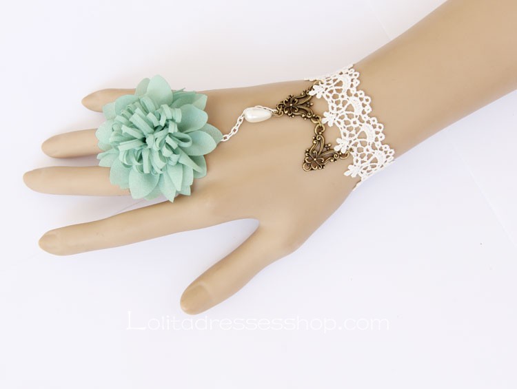 Blue And White Flower Ring Lolita Bracelet