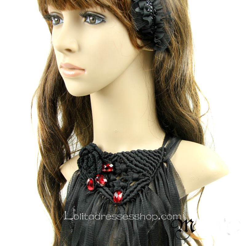 Gorgeous Black Lace Tassel Necklace