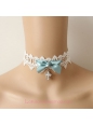 Lolita Small Fresh White Lace Cross Bow Necklace