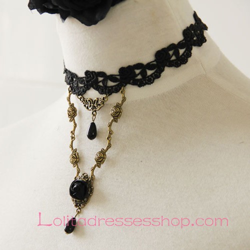 Lolita Gothic Black Hostess Arena Wedding Necklace