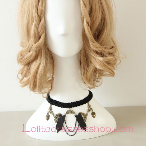 Lolita Punk Rock Black Heart-shaped Pattern Necklace
