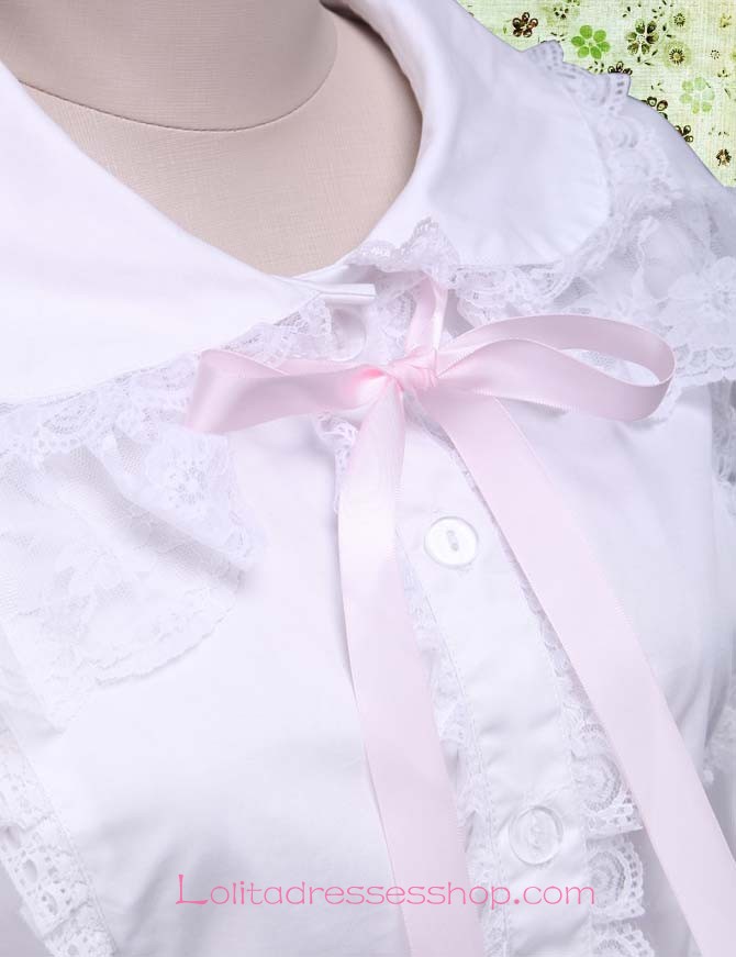 Sweet Princess Trumpet Sleeves Doll Collar Lace Trim Lolita Blouse