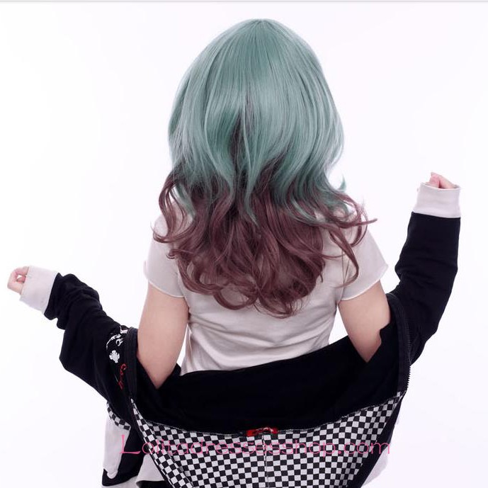 Lolita Green Brown Mixed Curly Maid Cute Cosplay Wig