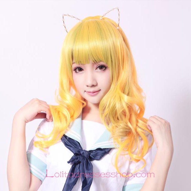 Lolita Fluorescent Yellow Maid Cute Cosplay Wig