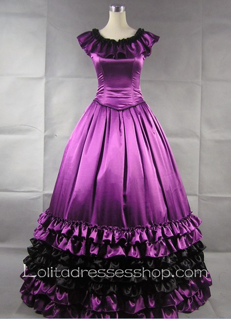 Luxuriant Purple Ruffled Vintage Gothic Victorian Lolita Dress