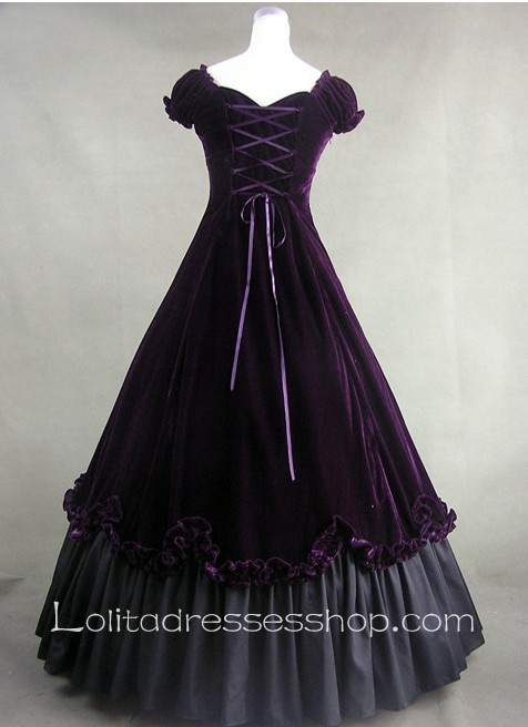 Luxuriant Deep Purple Bowknot Gothic Victorian Lolita Dress