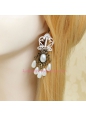 Elegant White Lace Crown Pattern Lolita Earring