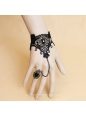 Fashion Black Lace Resin Diamond Ring Lolita Bracelet