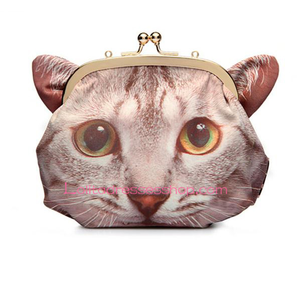 Cute Cat Printed Zipper Crossbody Lolita Bag