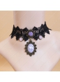 Gothic Retro Purple Roses Lolita Necklace