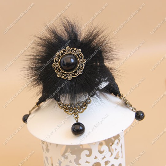 Hairy Winter Fashion Luxury Black Lace Lolita Necklace