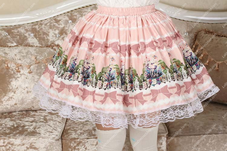 Sweet Pink Alice Floral Lolita Skirt