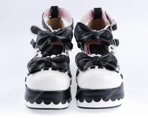 Black and White PU Sweet Lolita Shoes