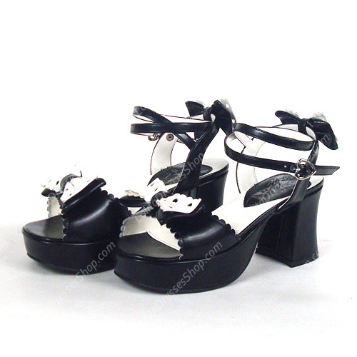 Black Sandals PU Sweet Princess Lolita Shoes