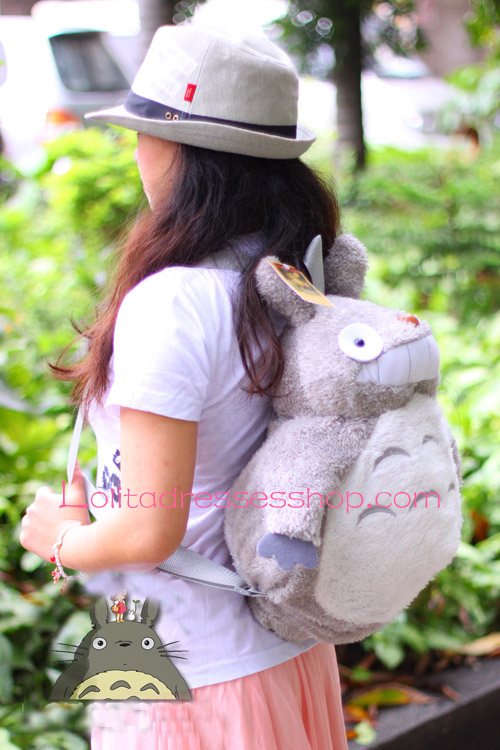 Cute Totoro Plush Gray Doll Backpack