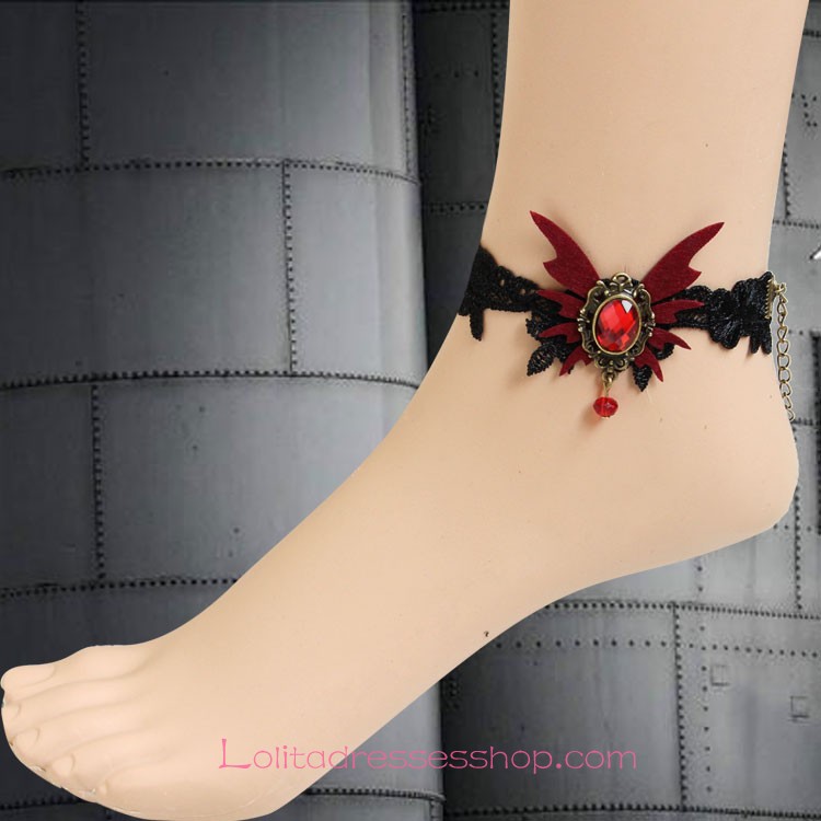 Lolita Gothic Vampire Vintage Lace Ladies Butterfly Foot Jewelry