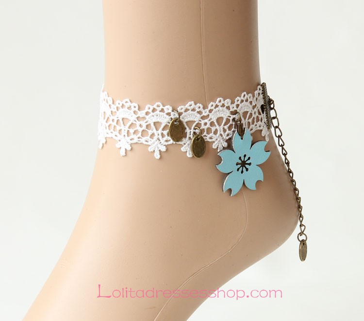 Lolita Sayonara Vintage White Lace Valentine Foot Jewelry