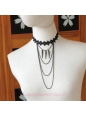 Lolita Black Lace Fringed Fashion Necklace
