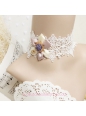Lolita Retro Flowers Palace White Lace Necklace