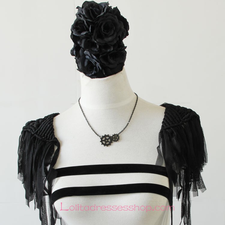 Lolita Punk Black Gears Hip-Hop Fashion Clavicle Sweater Chain