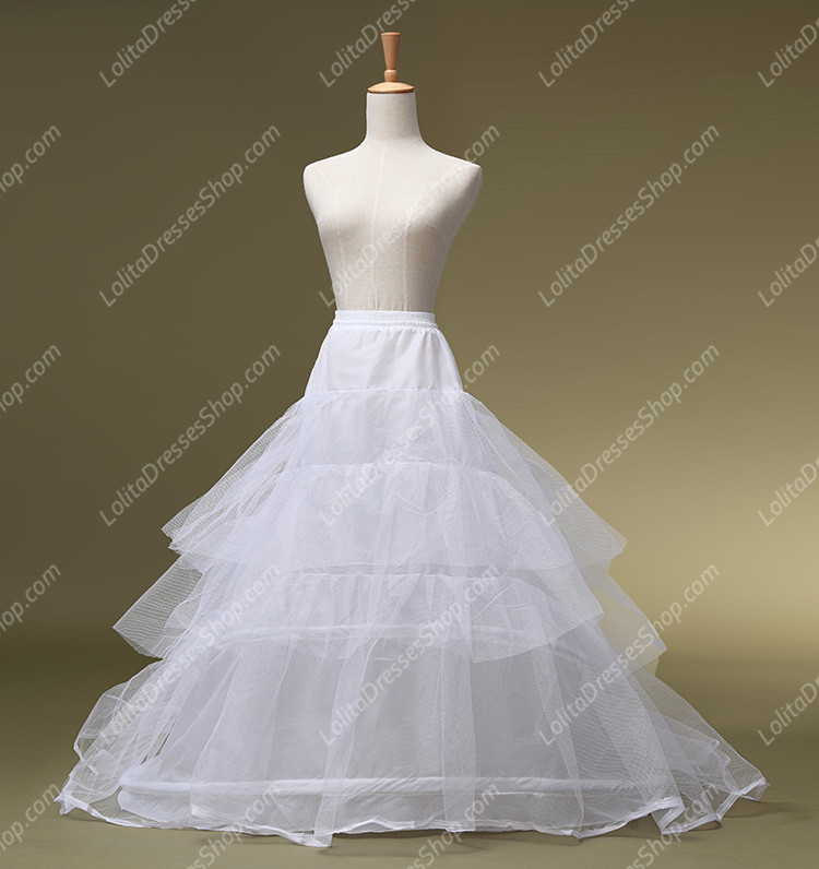 White Yarn Floor Length Long Lolita Dress Petticoat