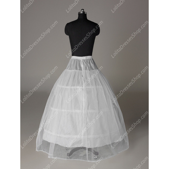 White Yarn Long Floor Length Lolita Dress Petticoat