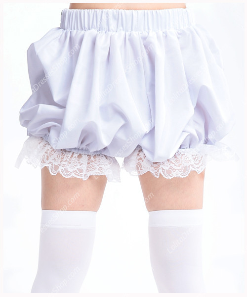 Plain White Cotton Lace Sweet Lolita Bloomer