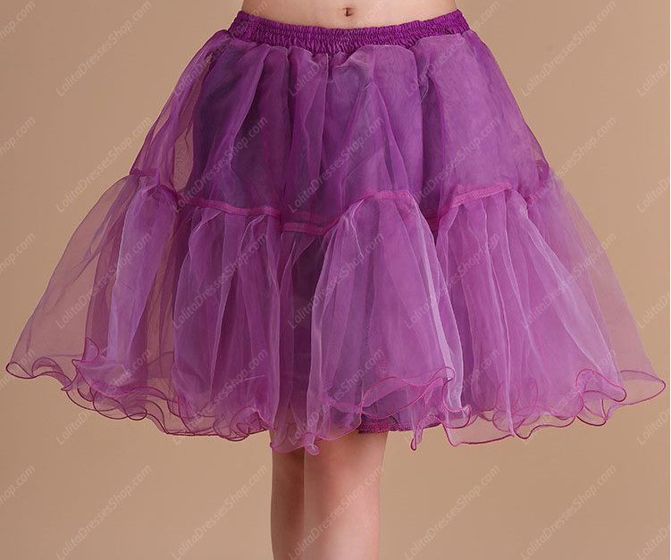 Purple Yarn Above Knee Multilayer Lolita Dress Petticoat