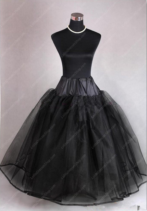 Black Yarn Flooor Length 105 cm Lolita Dress Petticoat
