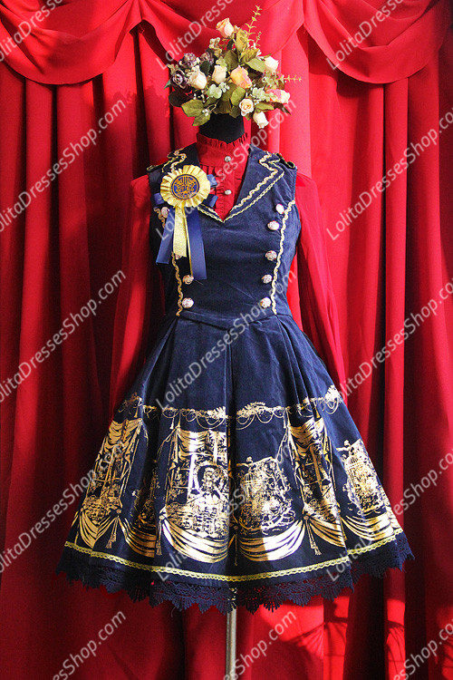 Cotten Sweet bronzing JSK pirate Style Infanta Lolita Dresses