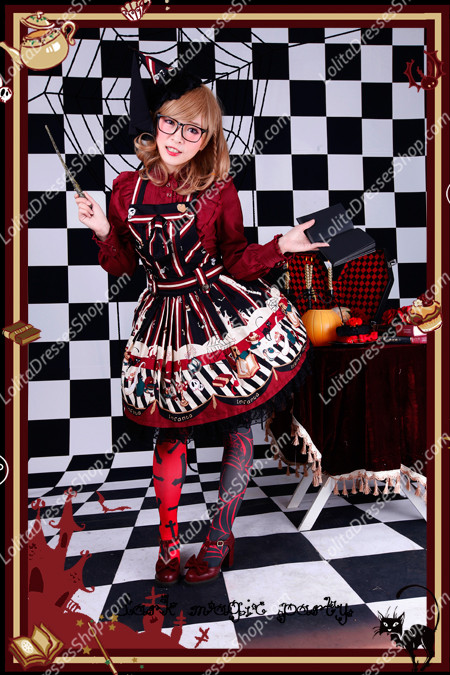 Sweet Cotten Dark Magic Party Infanta Lolita Overalls Dress