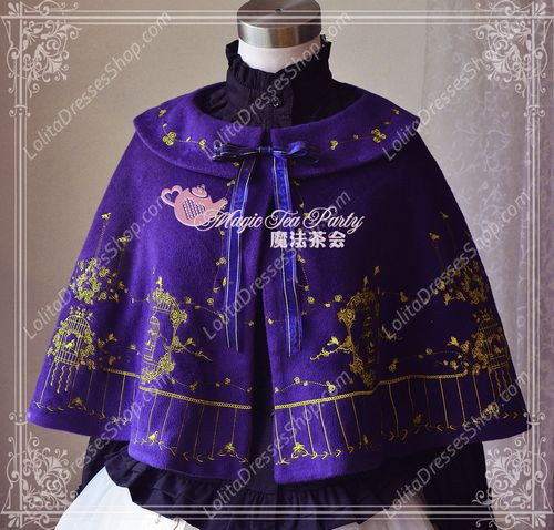 Sweet Magic Tea Party JSK Floral Gplden Embroidery Lolita Cape