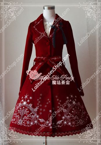 Sweet Magic Tea Party JSK Floral Golden Embroidery Lolita coat