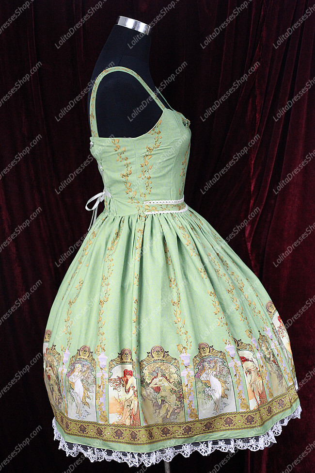 Sweet Cotten Original Print Souffle Song Lolita JSK Slip Dress