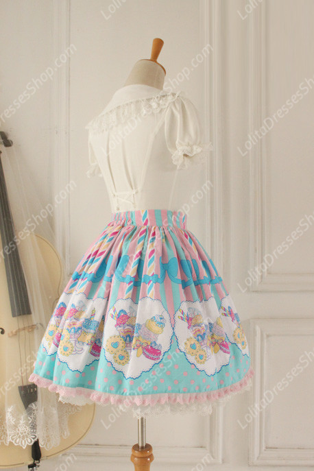 Sweet Party Beautiful Tale Knot Lace Cotton Sk Lolita Skirt