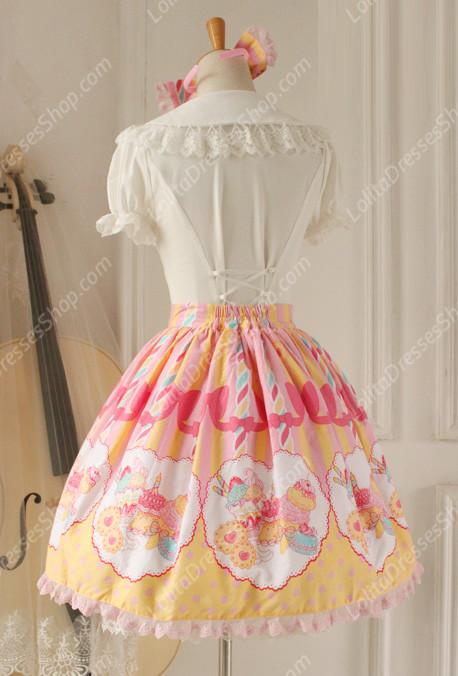 Sweet Party Beautiful Tale Knot Lace Cotton Sk Lolita Skirt