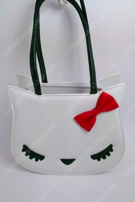 Cute Sleeping Meow Bow PU Lolita Handbag