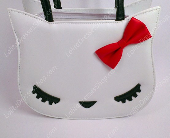 Cute Sleeping Meow Bow PU Lolita Handbag