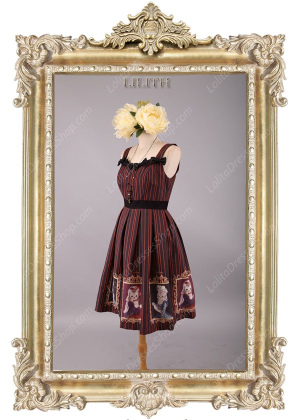 Sweet Lady Cats Prints Vintage LILITH Lolita Jumper Dress