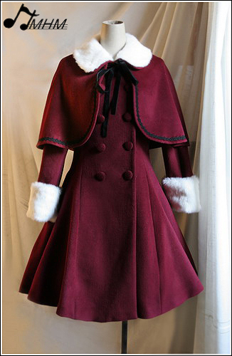 Woollen Double-breasted Long Skirt Lolita Coat & Shawl