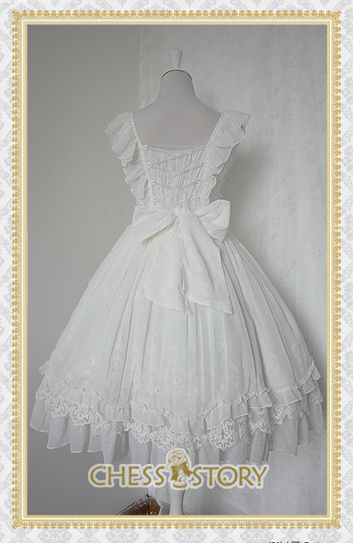 Sweet Chiffon Le Ballet Embroidery Lace Chess Story Lolita Jumper Dress Luxury Version