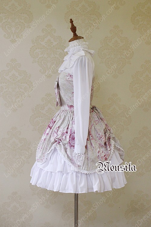 Sweet Chiffon Vitoria Rose Bow False Two Mousita Lolita Dress